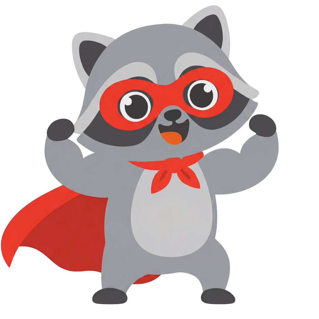 Raccoon mascot